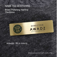 Name Tag Gold Polishing Hairline<br> 2D Etching<br>NT/GH_01